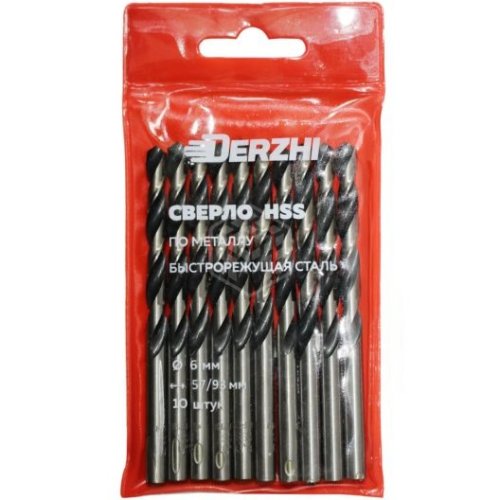 Сверло по металлу Derzhi, HSS, 6x57x93 мм (1 шт.)  картинка